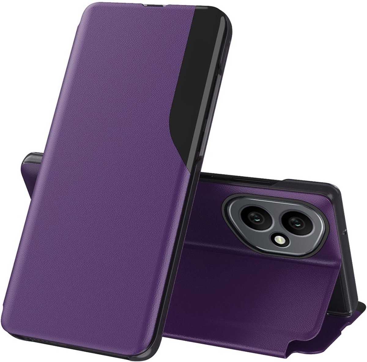 Hoesje geschikt voor HONOR 400 - Phonesta Smart View Side Book Case - Paars