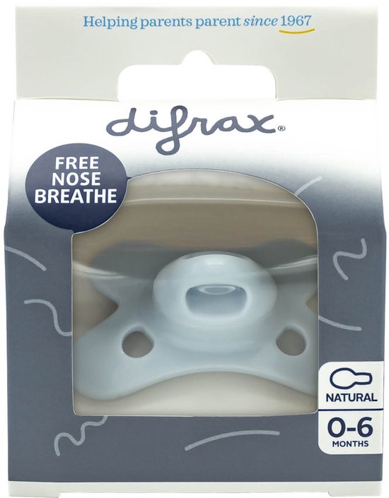 Difrax Fopspeen - Natural & Pure - 0/6 Maanden - Ice van Difrax — afbeelding 2