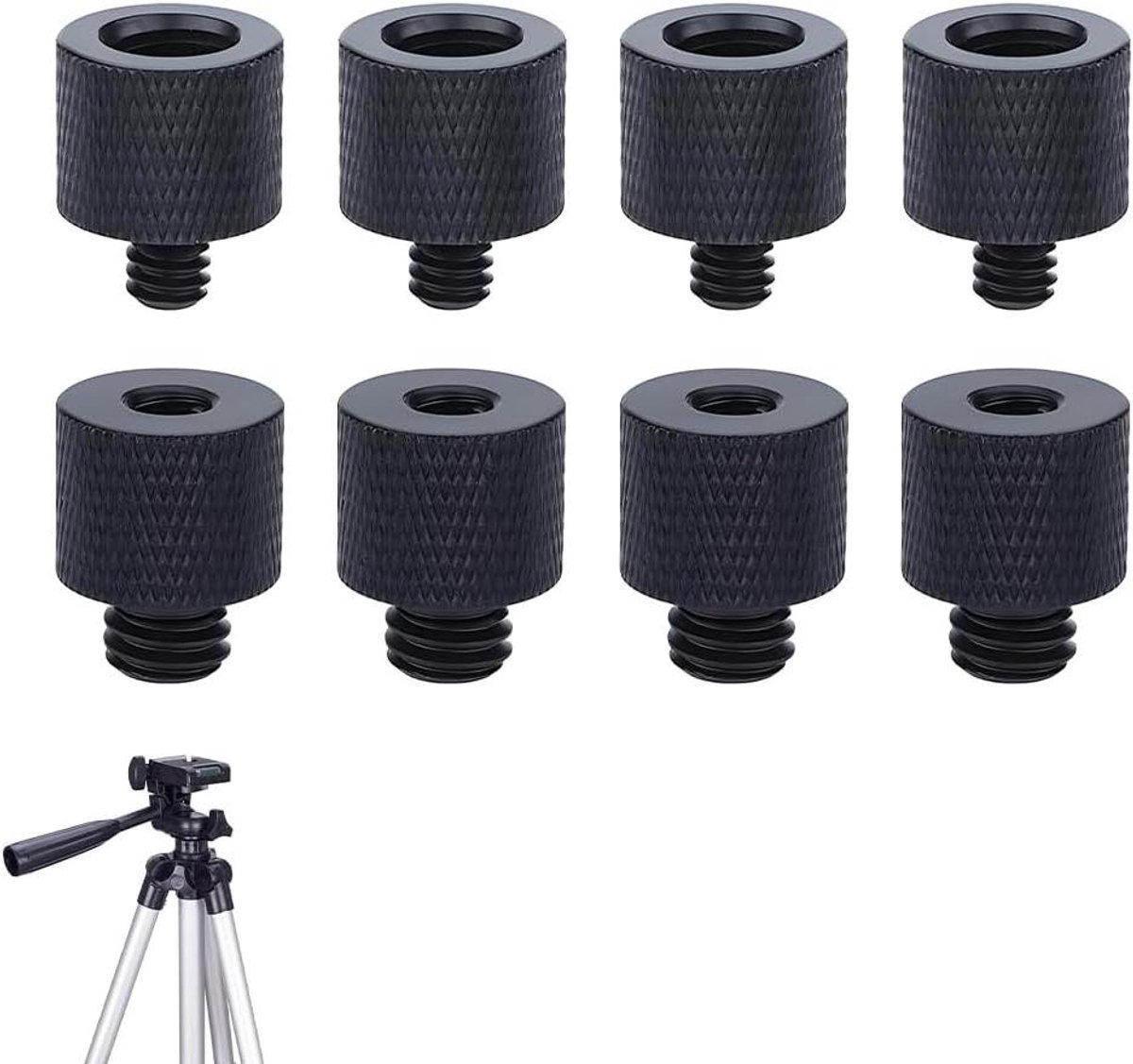 Adapters voor statiefschroeven - Mannelijk naar vrouwelijk - Camera accessoires - Set van 8