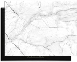 KitchenArt - Carrara Light - Inductie Beschermer - 81.2x52.7 cm - Kookplaat Beschermer - Luxe Afdekplaat Inductieplaat - Anti-slip & Oprolbaar - Beschermmat Inductiekookplaat