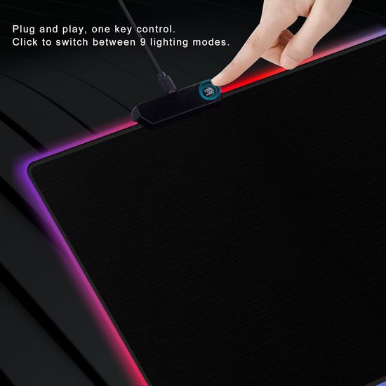 XXL Gaming Muismat met RGB Verlichting, 1500x600mm, Antislip — afbeelding 4