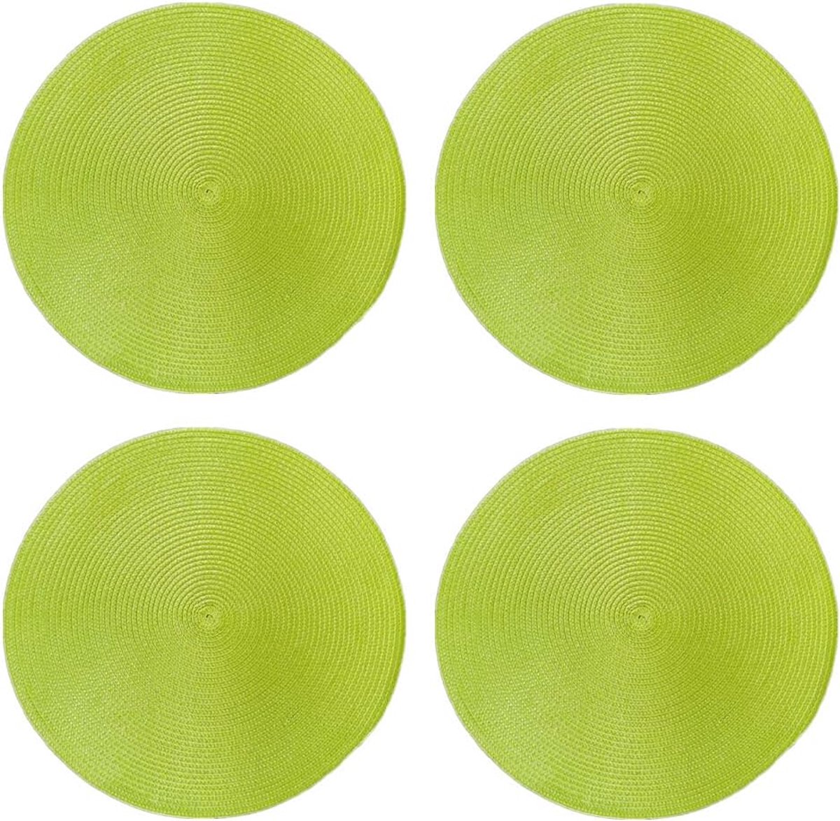 Ronde 4-delige set - Wasbare placemats - Kunststof - Diameter 38 cm