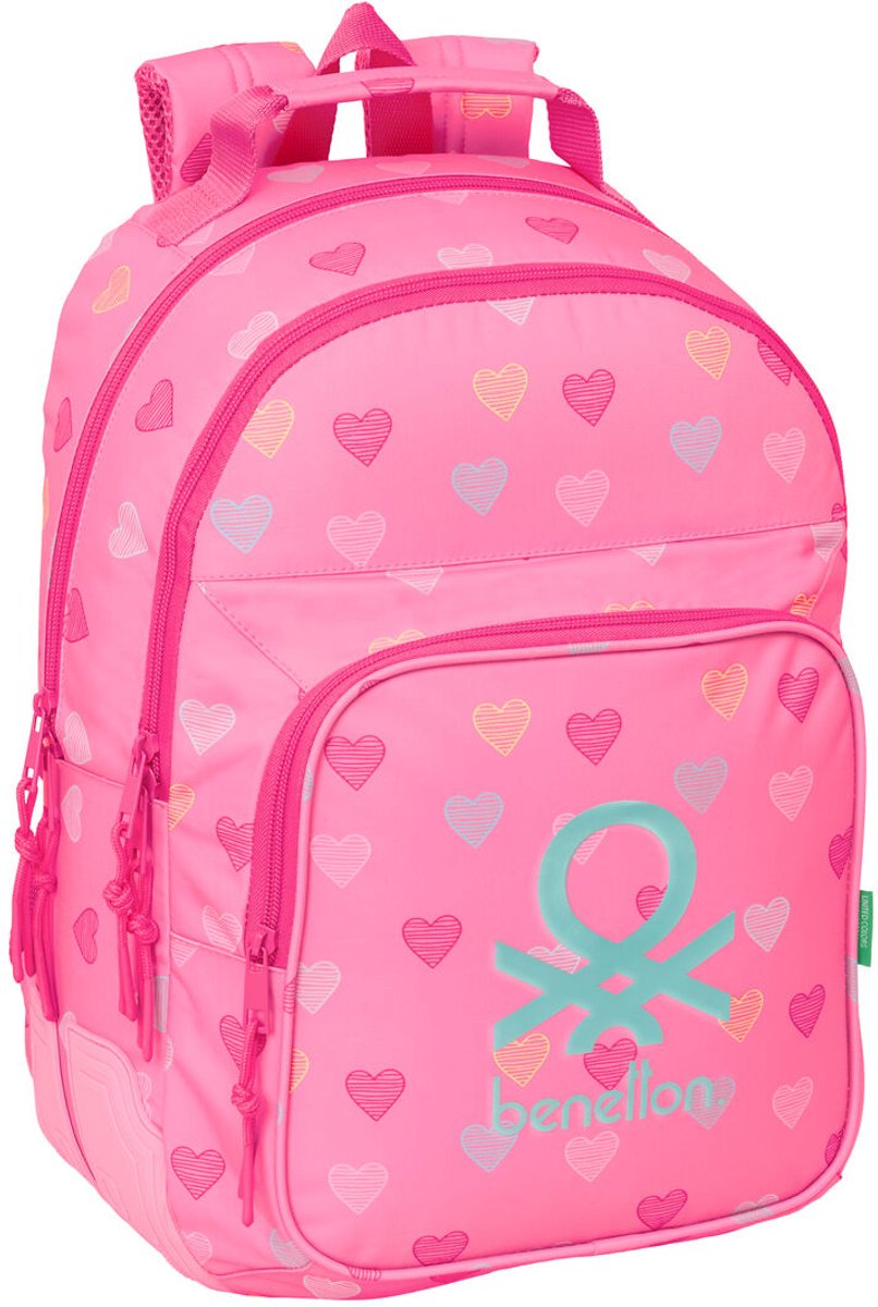 Schoolrugzak Benetton Heart Roze 32 x 42 x 15 cm