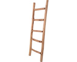UNUS® Ladder decoratie hout vrijstaand handdoekladder accessoires 120 cm vintage