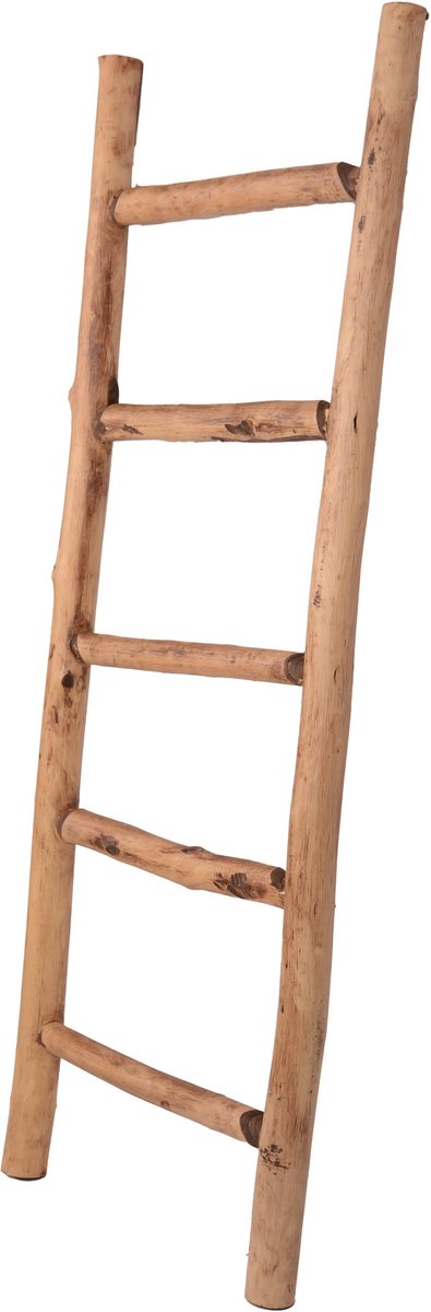 UNUS® Ladder decoratie hout vrijstaand handdoekladder accessoires 120 cm vintage