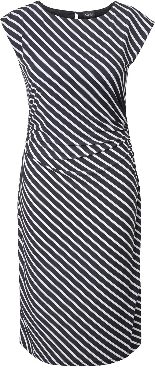 Ulla Popken Dames - Jersey midi-jurk - Zwart