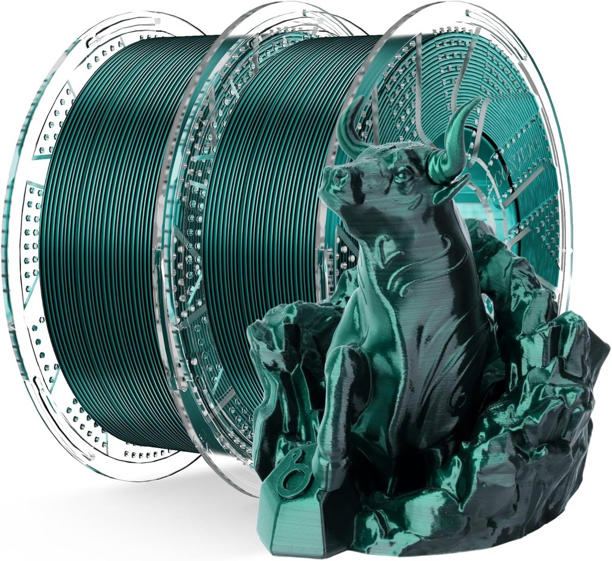 Zijdeglans PLA Filament 1.75mm Tweedelig voor 3D Printer, Zwart-Groen, 2 kg