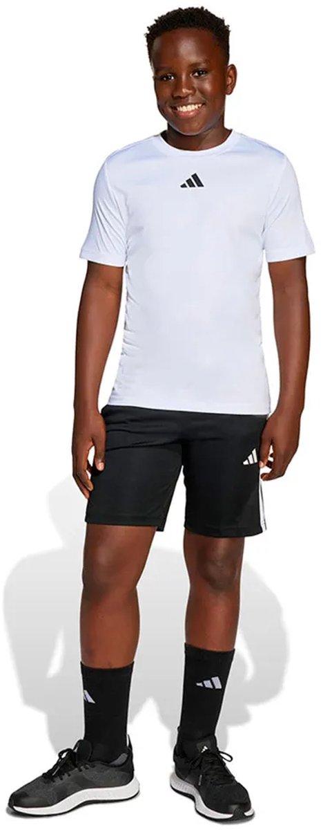Adidas Train Essentials 3 Stripes Tee Set 5-6 Years Jongens Meisjes Zwart
