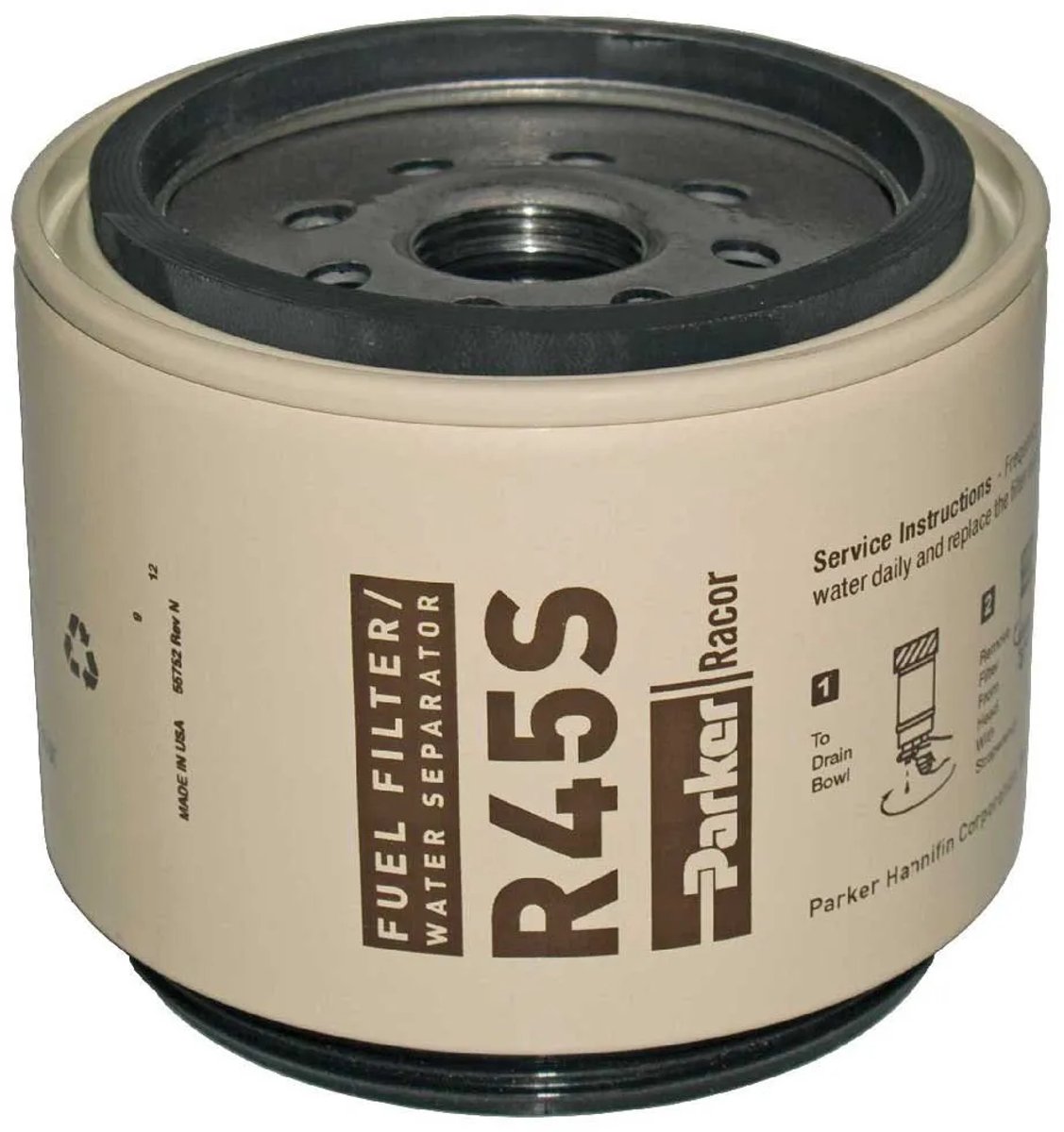 Parker Racor Spin-on Dieselbrandstoffilter Bruin 2 Micron