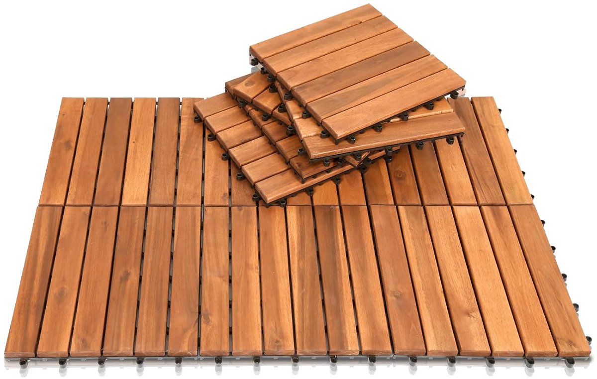 55 Stuks Houten Terrastegels Acaciahout Balkon en Tuin 1 m²