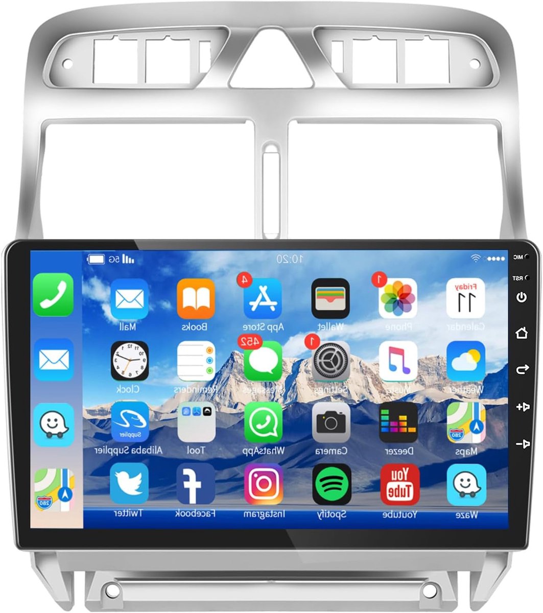 Autoradio Peugeot 307 – Multimedia Systeem – Android Autoradio – Navigatiesysteem – Carplay Radio – 9 Inch Touchscreen – Android 9.0 OS – Draadloze CarPlay & Offline GPS Navigatie