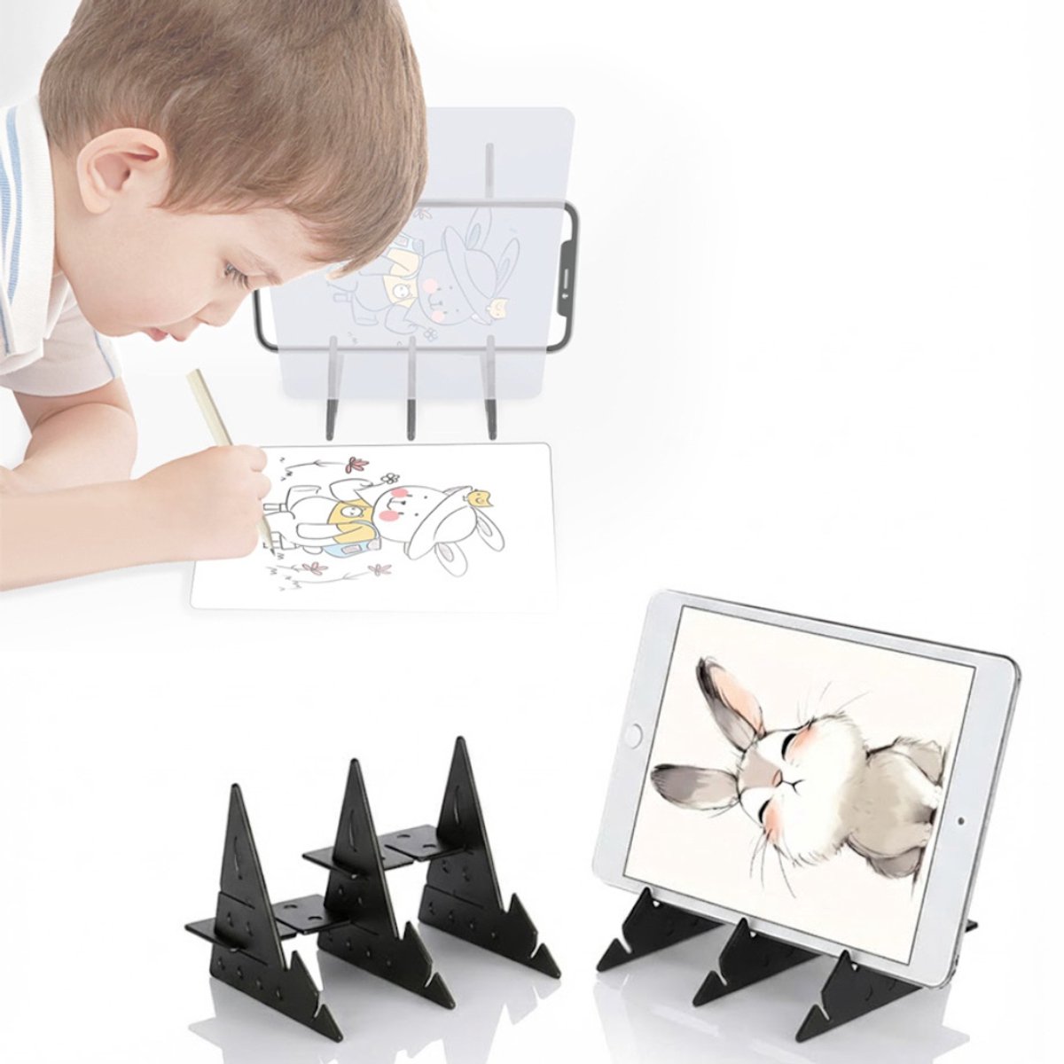 NBAP® Tekenprojector Kinderen - Tekenen Volwassenen - Tekenmachine-Zwart/Transparant