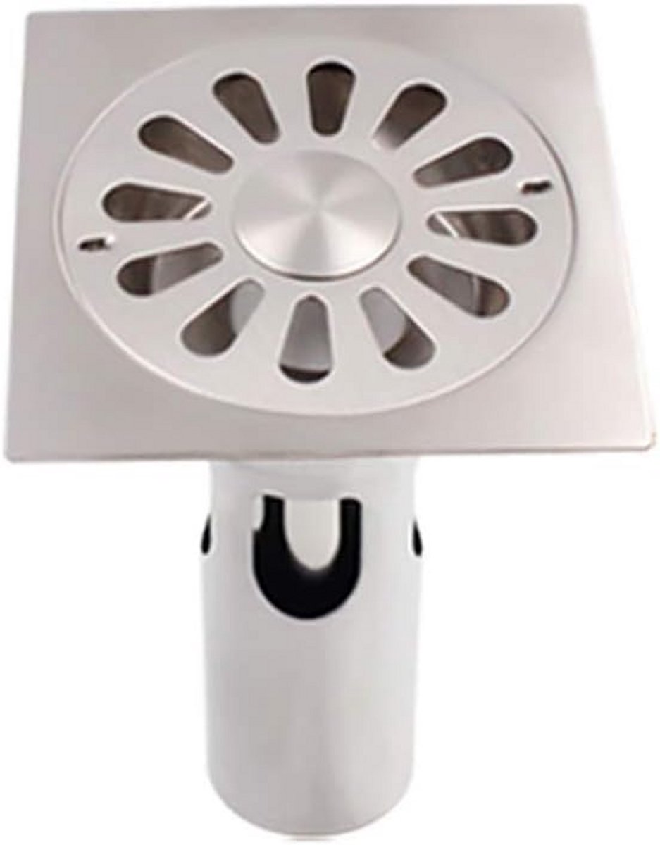 Vierkante Vloerput RVS 120x120mm Zware Afvoer voor Douche en Keuken