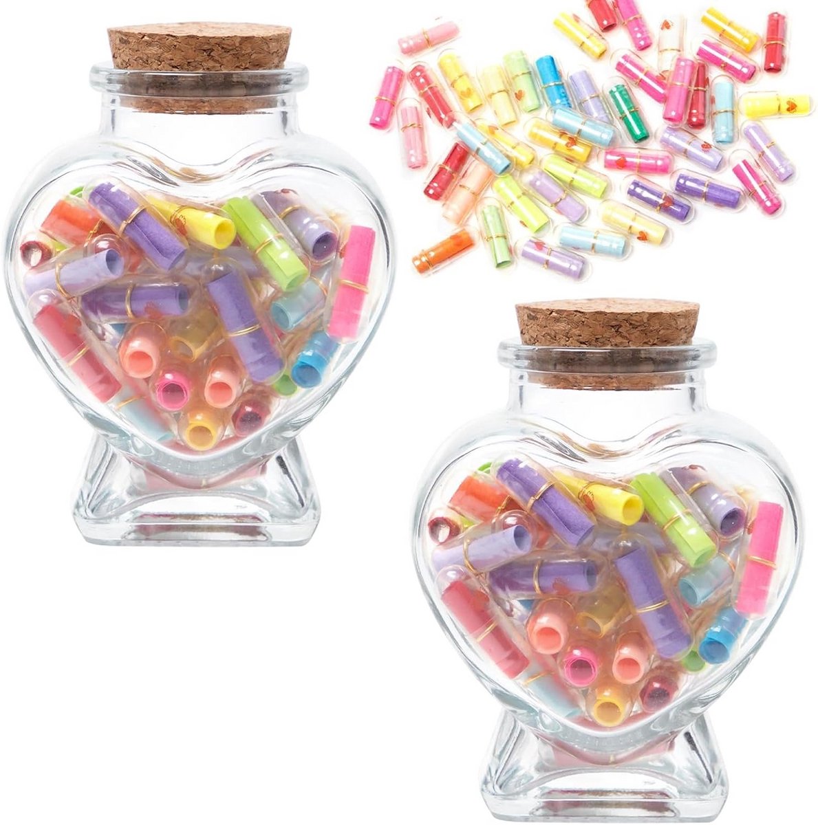 100 Stuks Boodschap Capsules met Glazen Flesjes voor Romantische Notities