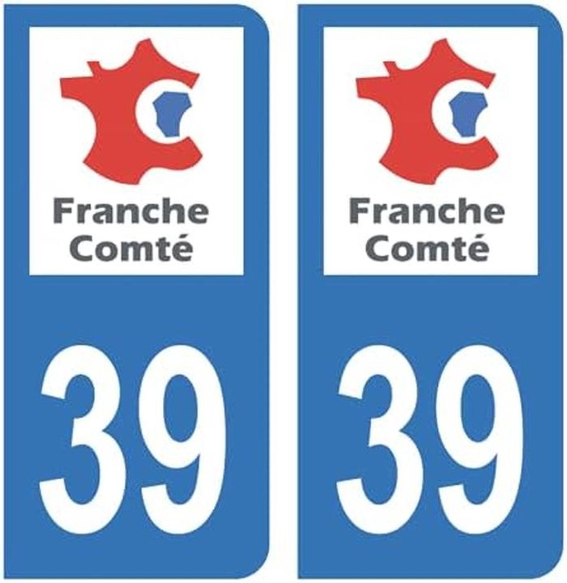 Kentekenplaat Stickers Departement 39 Jura Oude Regio Franche-Comté