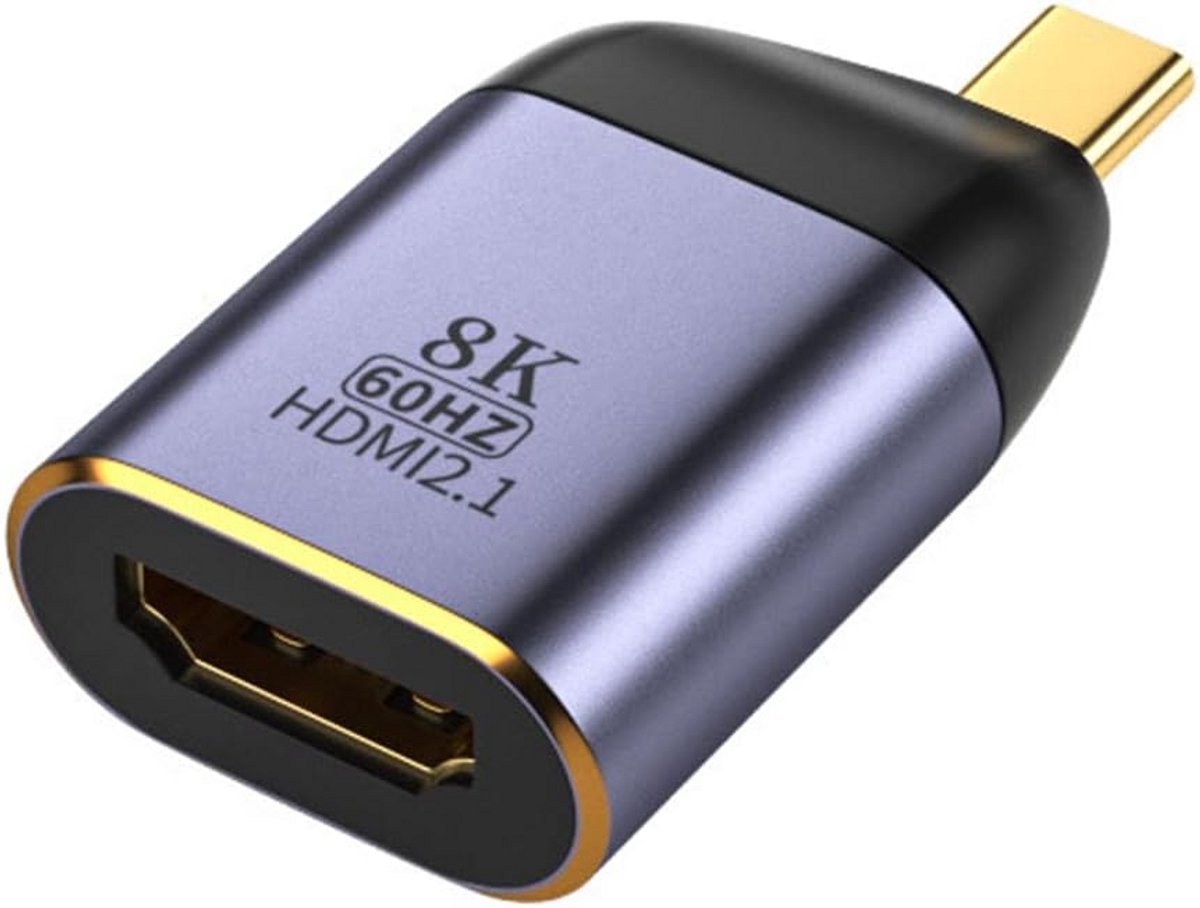 USB-C naar HDMI Adapter 8K 60Hz & 4K 120Hz - USB4 Type-C Video & Audio Kabel