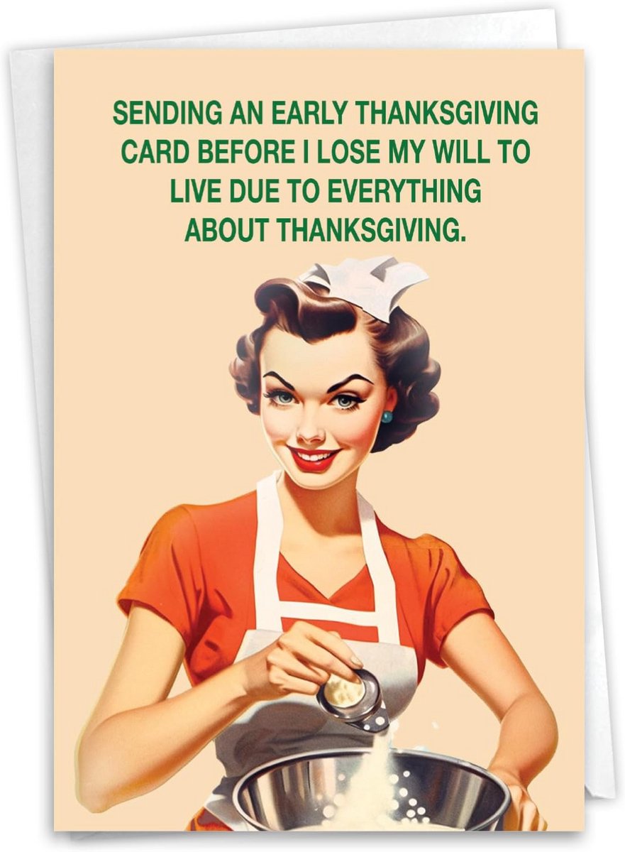Grappige Thanksgiving Wenskaart met Envelop voor Familie en Vrienden