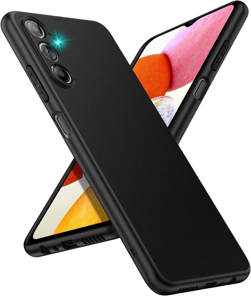 Hoesje Dun TPU Matte Back Cover Zwart Geschikt voor Samsung Galaxy A14