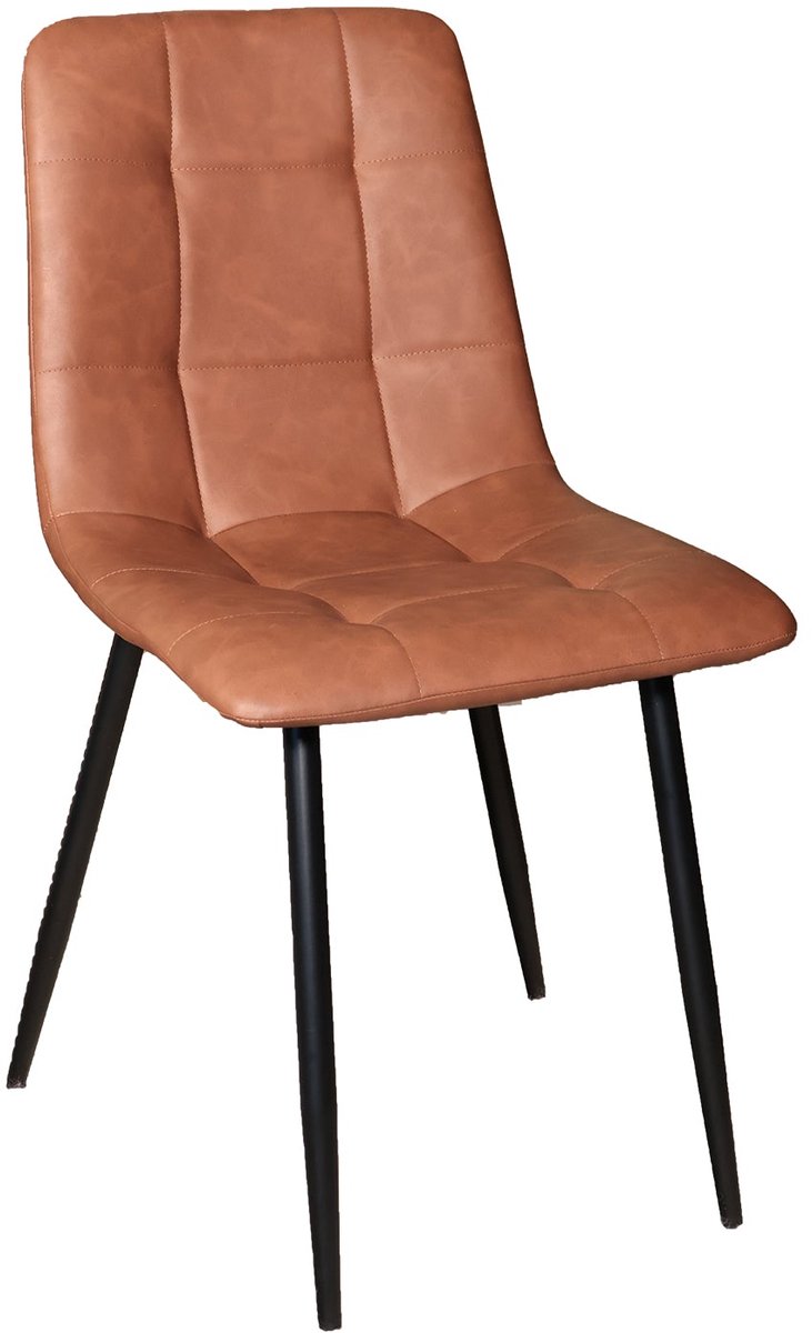 SET DEAL: 4 stuks Eetkamerstoel Catoo cognac kunstleder eetstoel zetel