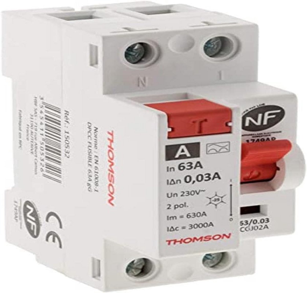 Differentiaalschakelaar 63A Type A voor Veilige Elektrische Installatie