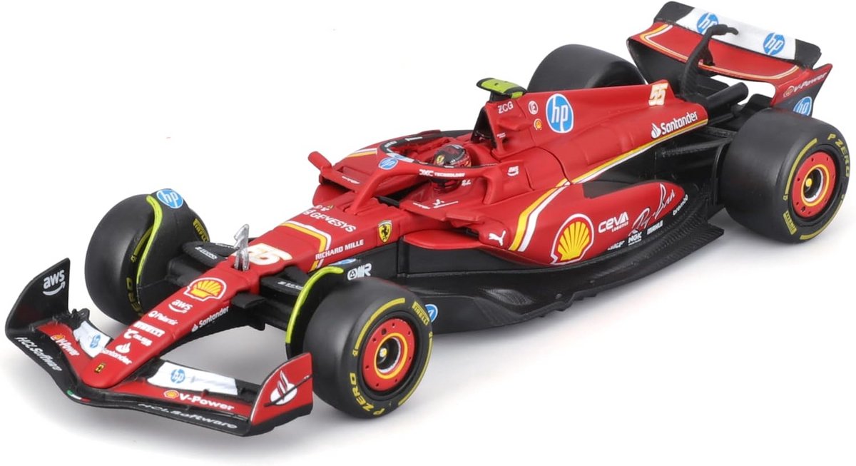 Diecast Formule 1 Auto Model Schaal 1:43 met Helm