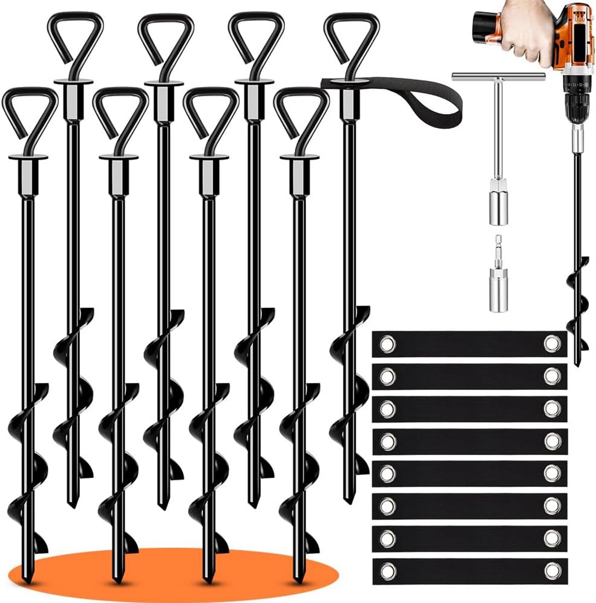 Extra Sterke Grondankers voor Trampolines en Tenten - 35.5 cm Heavy Duty