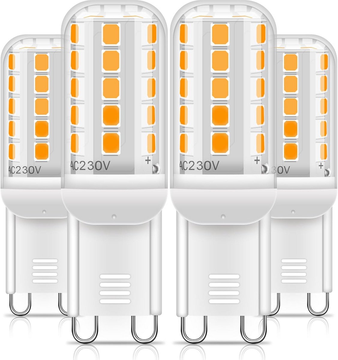 Set van 4 G9 LED Lampen Warm Wit 2700K 5W - Vervanger 50W Halogeen, 450 Lumen - Energiebesparend en Stabiel Licht