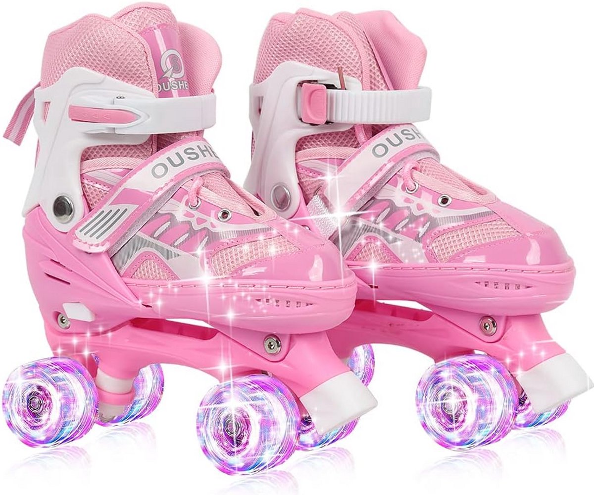 Verstelbare Inlineskates voor Kinderen en Jongeren, Maat 31-38, met Lichtgevende Wielen of Standaard