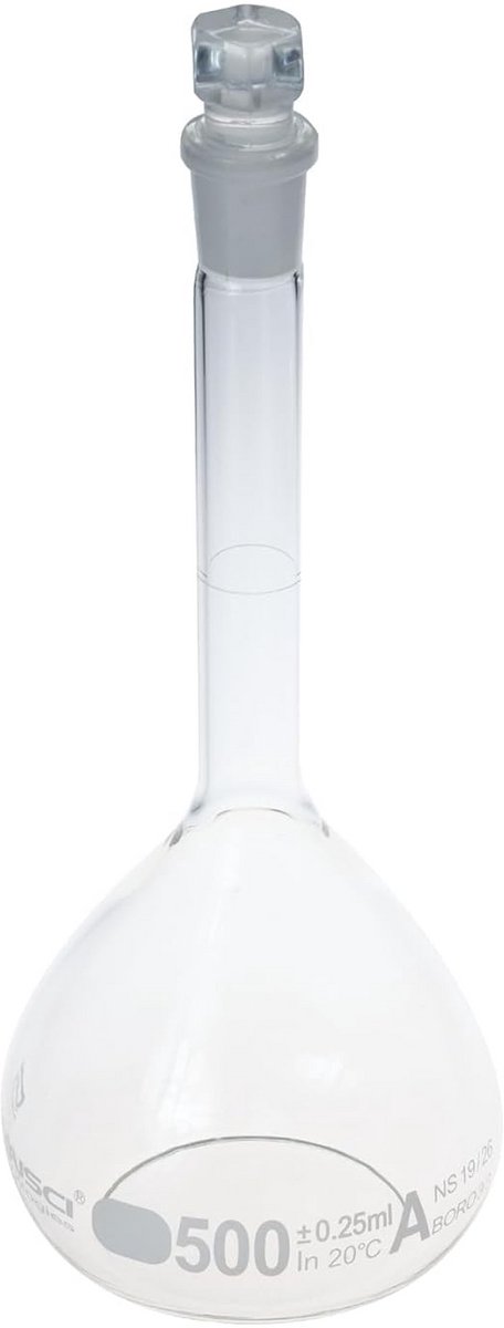 Maatkolf 500 ml Klasse A Borosilicaatglas met Glazen Stop