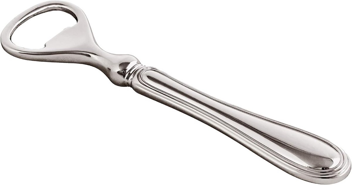 Verzilverde Flesopener met Filet Rand, Aanslagvrij, 15 cm