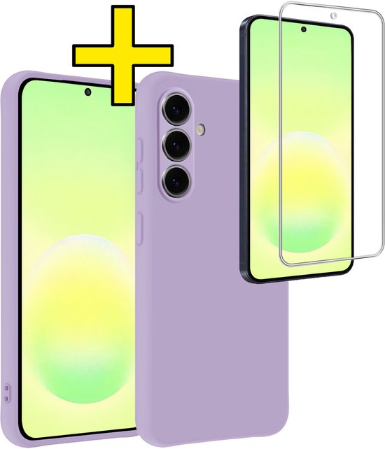 Coque - Avec Protection d'écran - Compatible avec Samsung Galaxy A57 - Solide & Antichoc - Back Cover - Étui en Silicone - Coque Téléphone - Lila