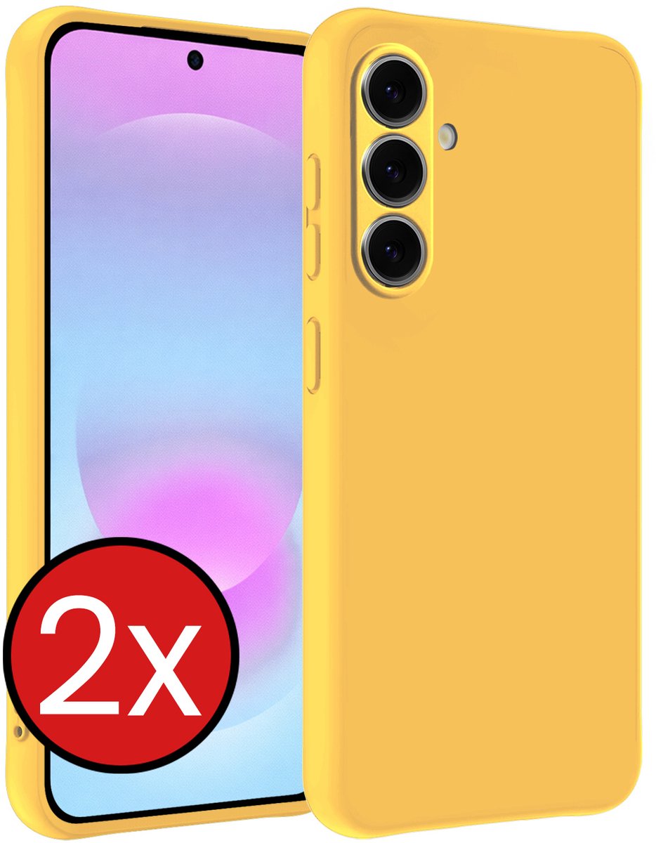 Hoesje - 2 Stuks - Geschikt voor Samsung Galaxy A37 - Sterk & Shockproof - Telefoonhoes - Back Cover - Case Siliconen - Telefoon Hoes - Geel