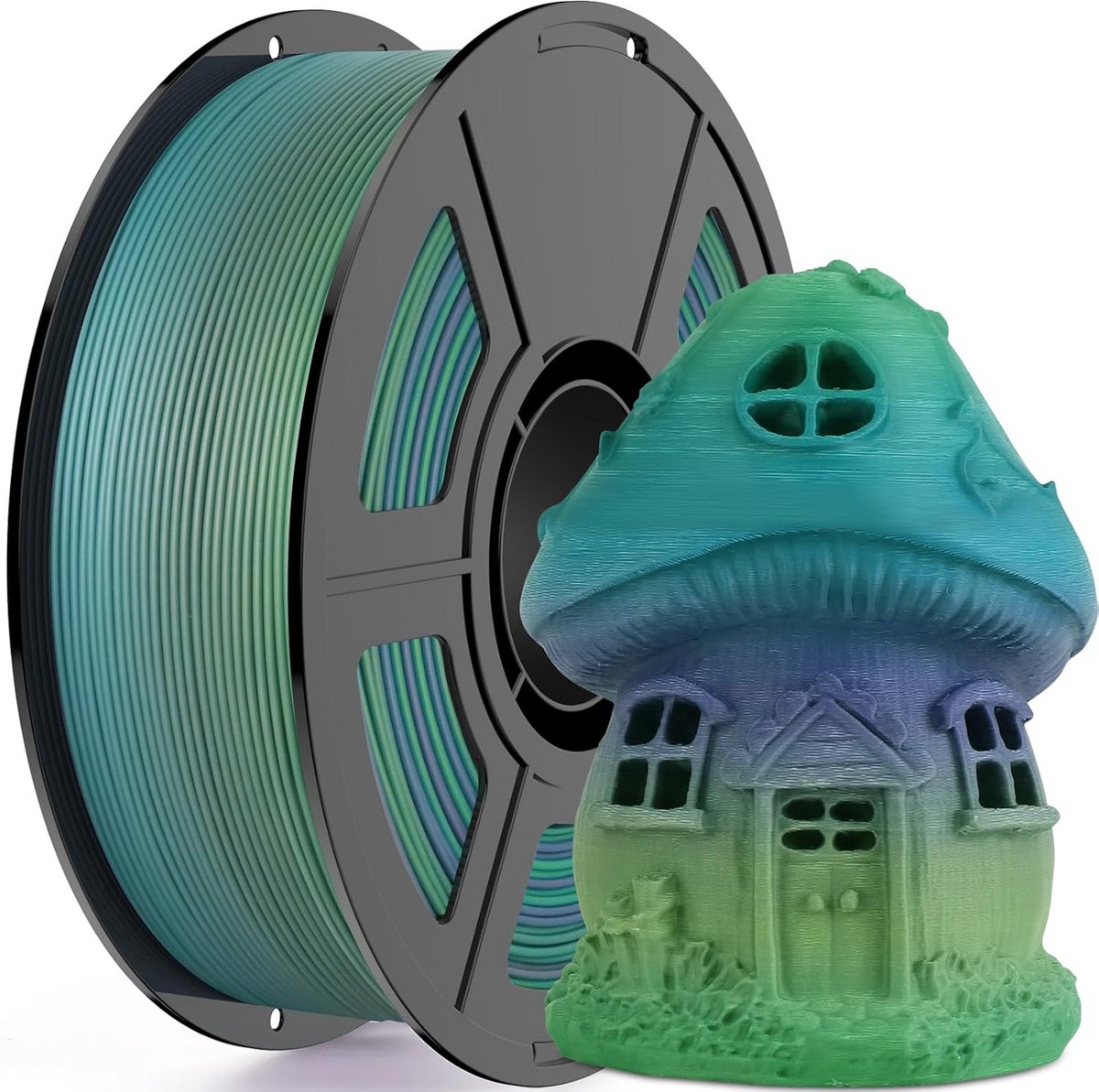 Matte Regenboog PLA 3D Printer Filament 1.75mm Multicolor Gradiënt 1KG