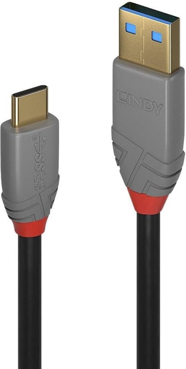 USB-C naar USB-A Kabel 1 Meter met 5A Power Delivery Ondersteuning