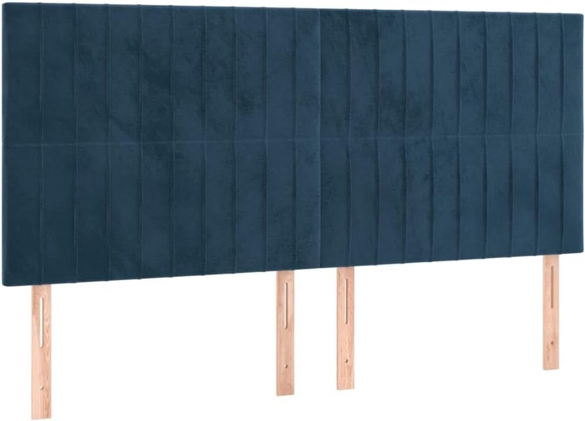 Hoofdbord Fluweel Donkerblauw Verstelbare Hoogte 180 cm