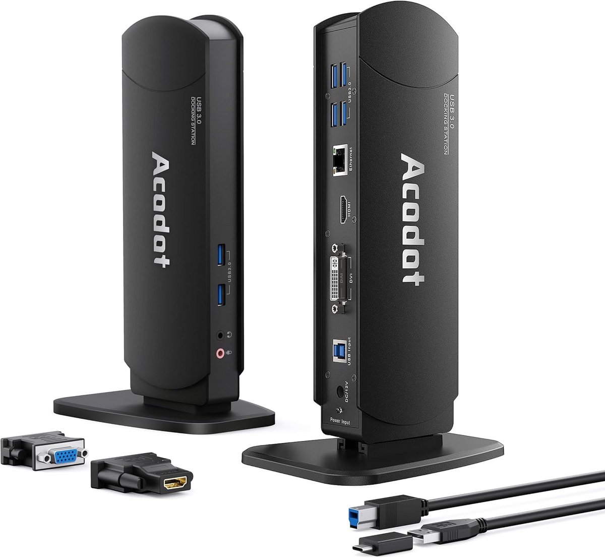 Universele USB 3.0 Laptop Docking Station Dual Monitor HDMI DVI VGA Gigabit Ethernet 6 USB Poorten