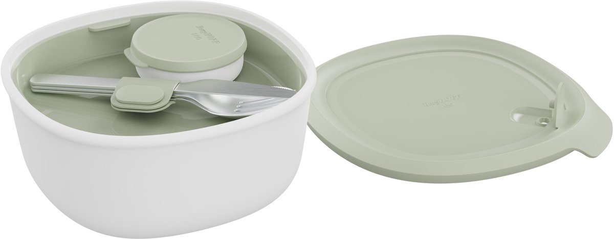 LEO Lunchbox met bestekset Sage - Groen -