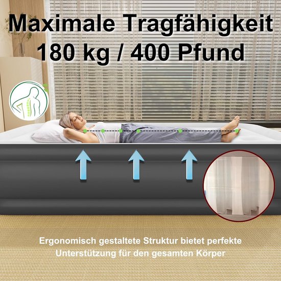 Comfortabel Opblaasbaar Luchtbed met Draadloze Batterijpomp van Comfortabel. — afbeelding 4