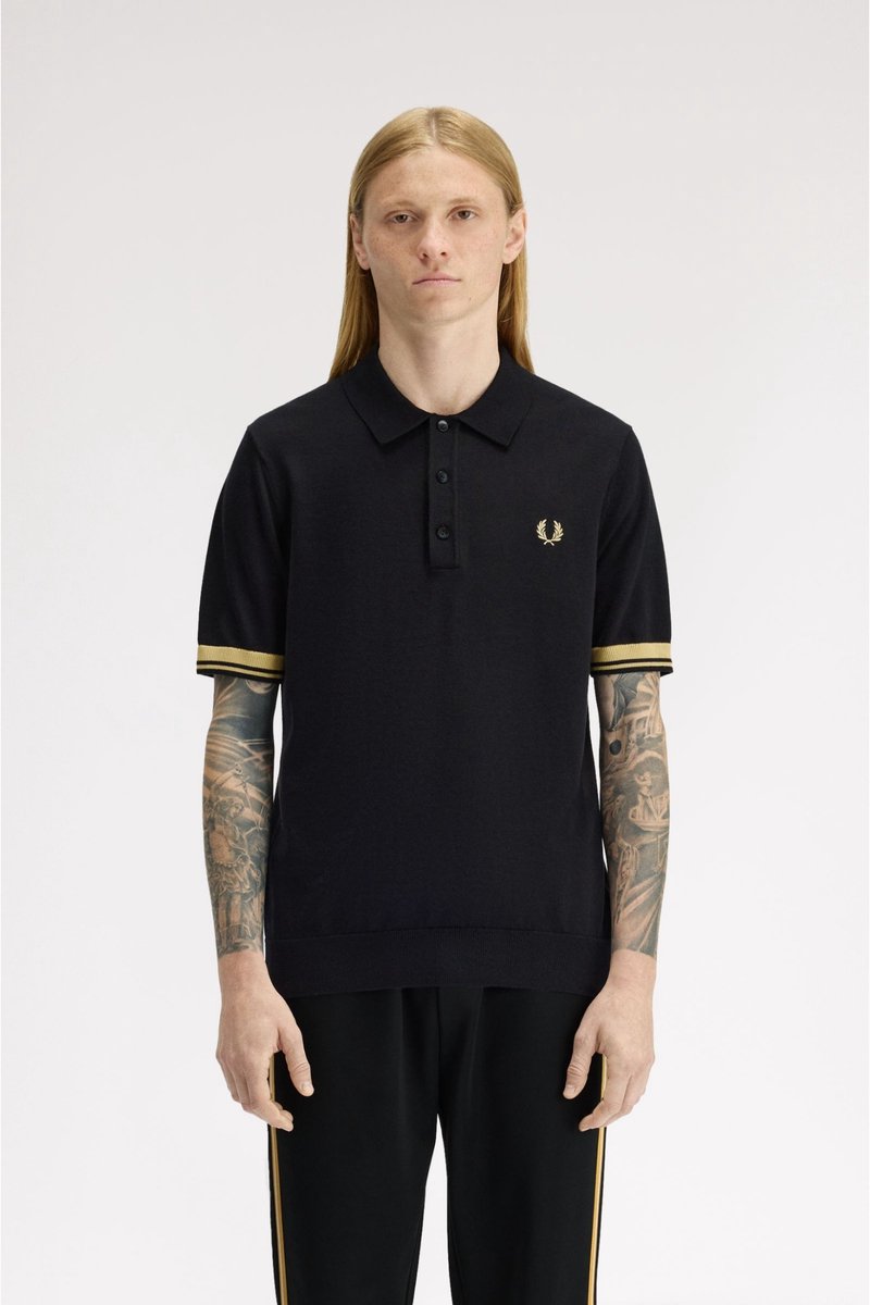 Fred Perry Contrast poloshirt Zwart