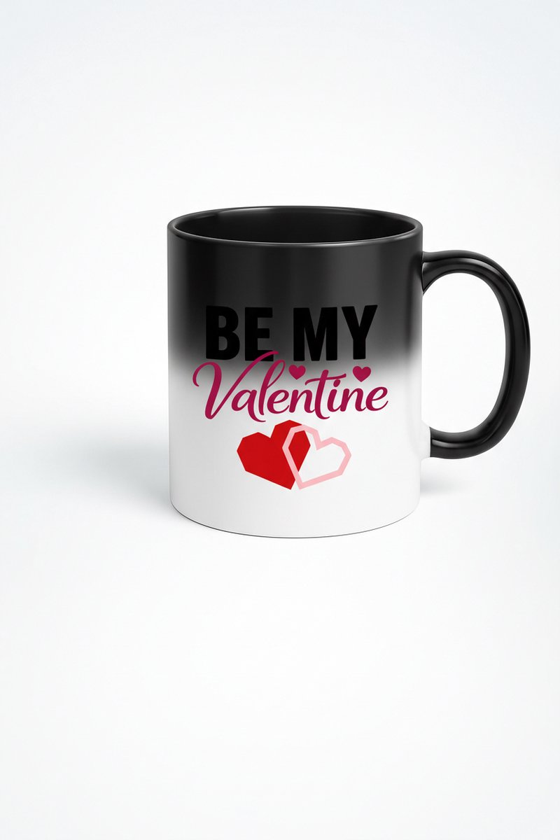 Magische Kleurveranderende Valentijn Mok "BE MY Valentine" met Harten - Romantisch Cadeau