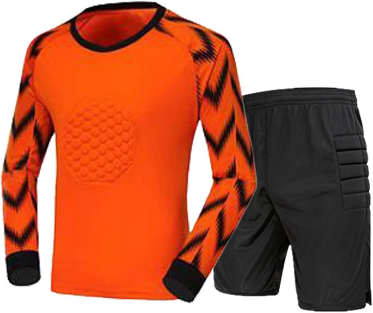 Voetbal Keepersset voor Jongens - Gevoerd Shirt met Lange Mouwen en Korte Broek