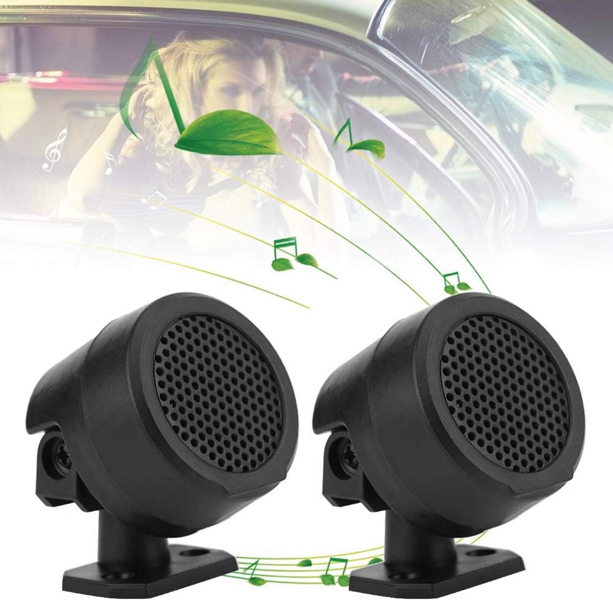 Krachtige 500W Tweeter Set voor Auto, Vrachtwagen en Boot - 12V Ronde Luidsprekers