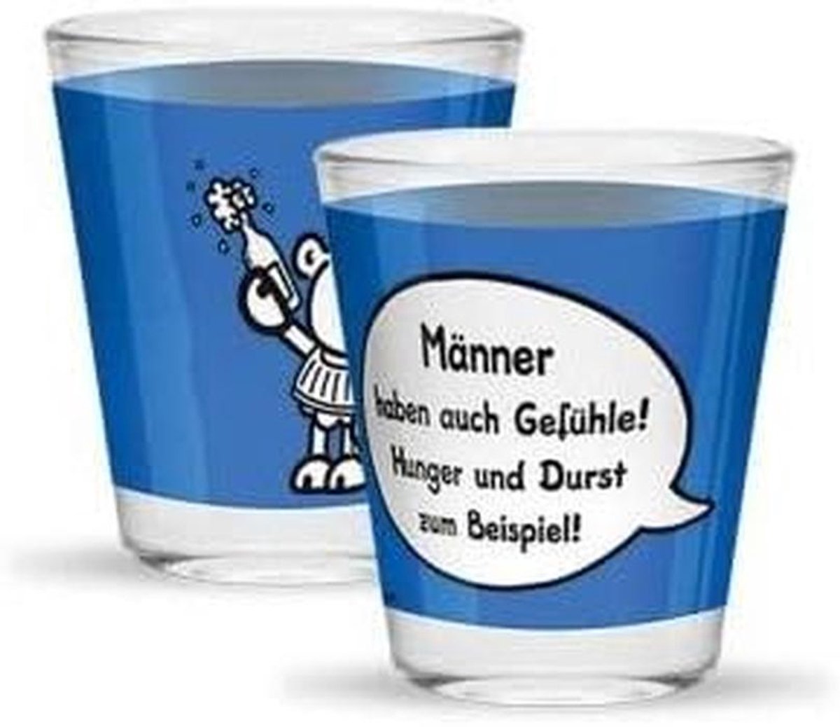 Set van 4 Borrelglazen met Grappige "Mannen" Opdruk - Ideaal Cadeau voor Feestjes