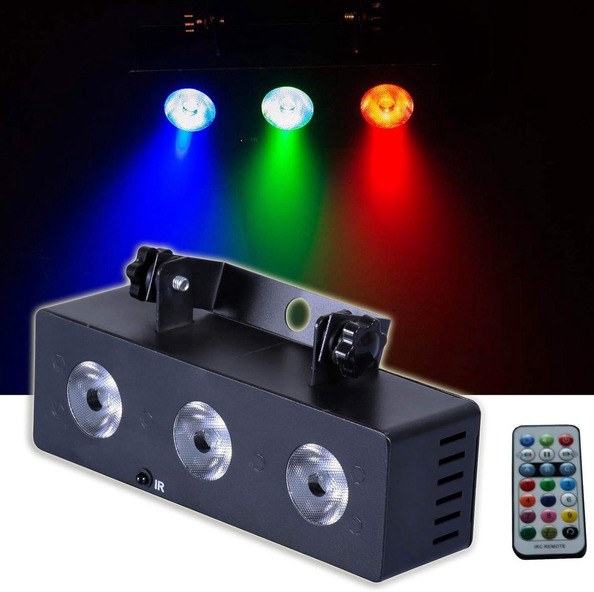 3-Weg LED Partyverlichting RGB Discolamp met Muziekgestuurde Lichteffecten