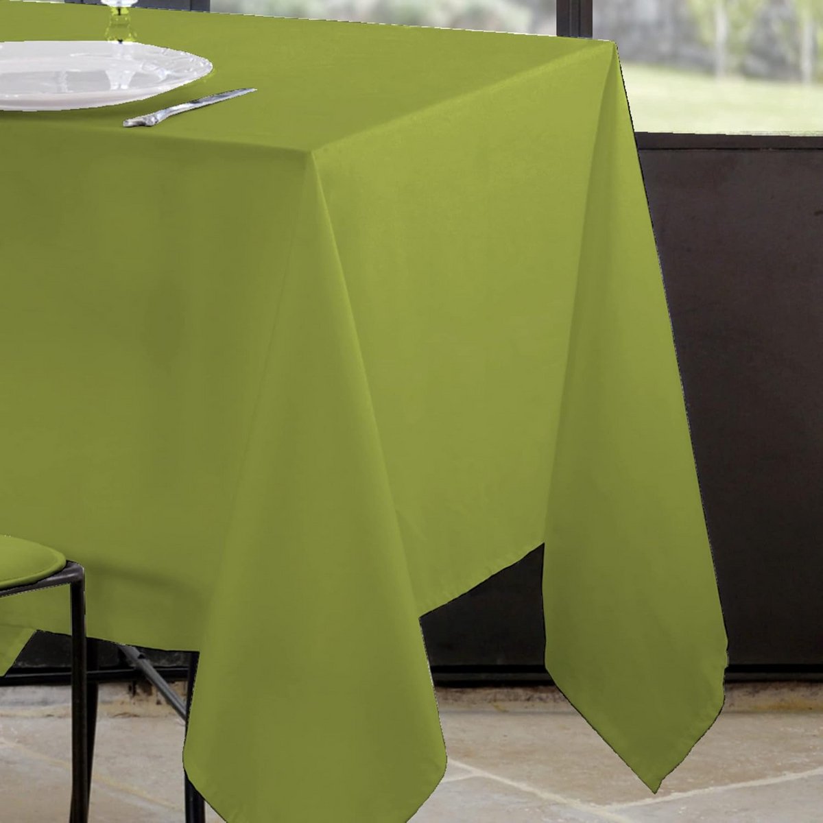 Tafelkleed Polyester Taupe 180 x 180 cm