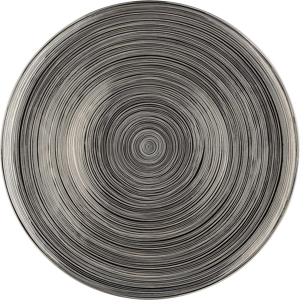 Onderbord 33 cm Rond Titanium Streeppatroon