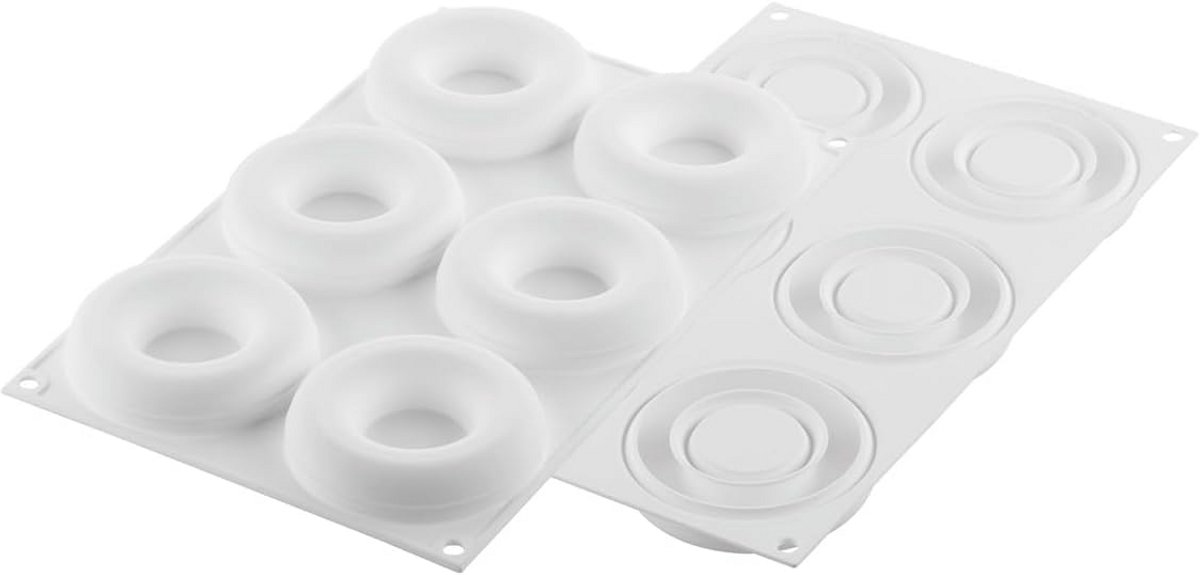 Ronde Siliconen Bakvorm voor Zes Halve Ronde Gebakjes