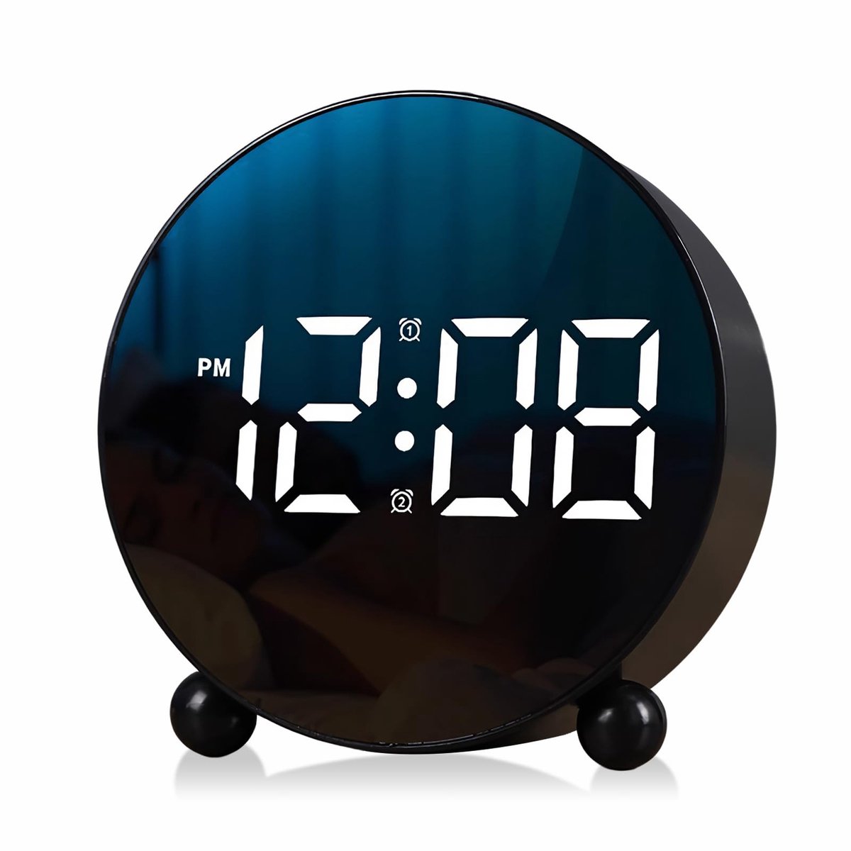 Ynkkvre - Analoge Wekker - Alarmklok - Wekker - Dubbel Alarm Onafhankelijk Instelbaar + 3 Aanpasbare Helderheidsniveaus - 1 Stuk - Slaapkamer/kantoor Zwart