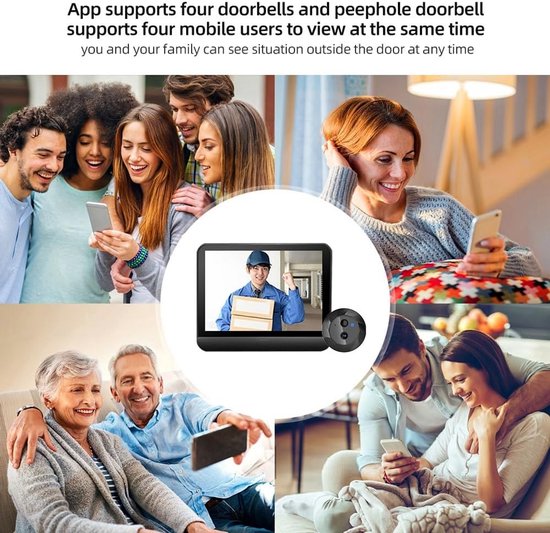 Draadloze Videofoon met Wifi, 1080p Camera en 4,3 inch Binnenscherm van Merkloos — afbeelding 5