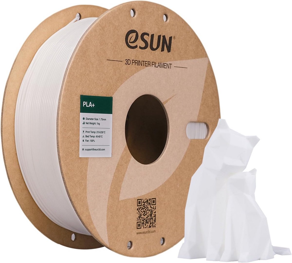 PLA+ 3D Printer Filament 1.75mm Wit - 1KG Spoel - Hoge Precisie voor FDM Printers